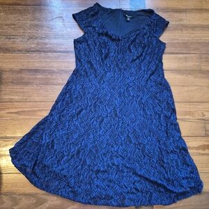 Elegant Blue Lace Dress